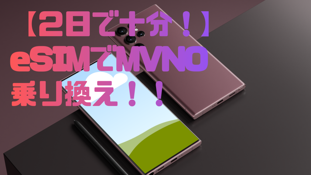 【２日で十分】eSIMでMVNOに乗り換えた話